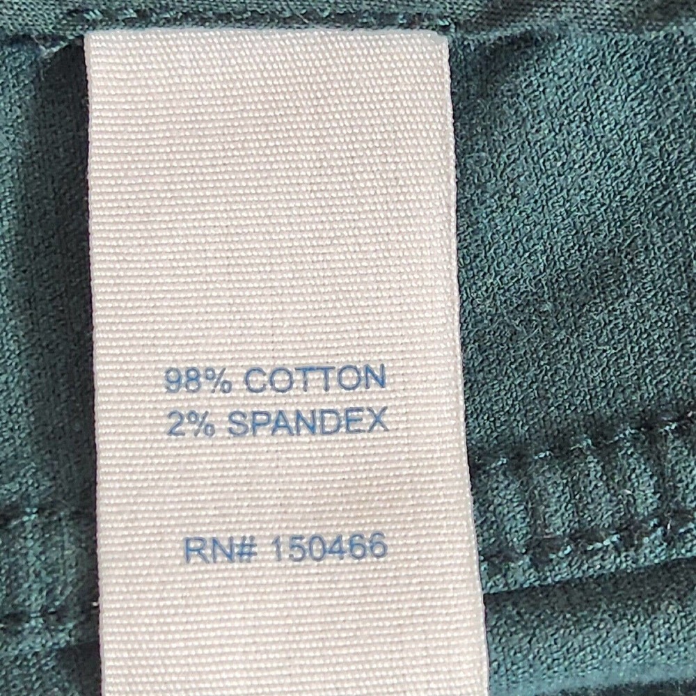 Market & Spruce Womens Corduroy Pants Size 12 Solid Dark Green Skinny Stretch - Picture 6 of 8